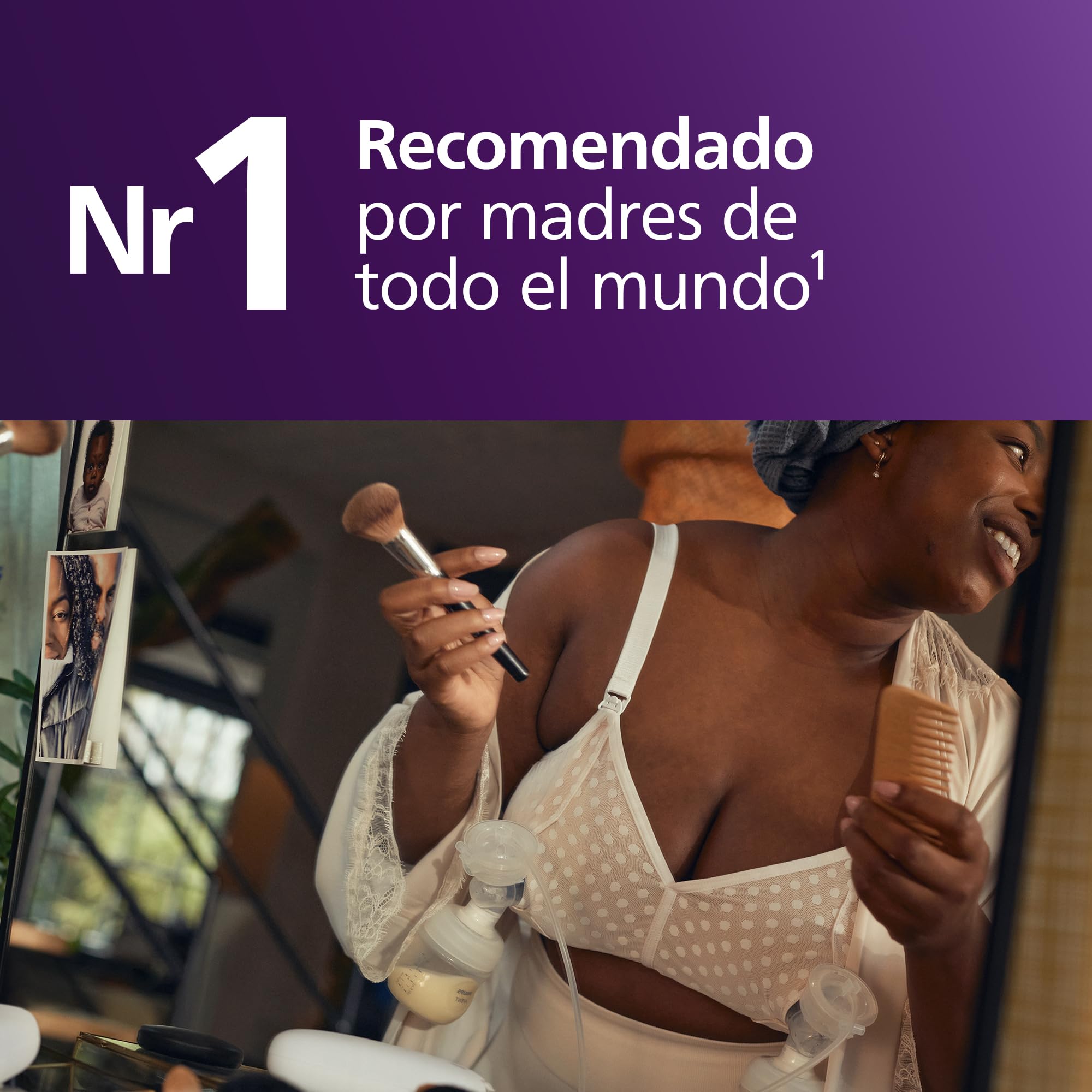 Philips Avent, extractor de leche eléctrico sencillo, potencia hospitalaria, mismo ritmo que el bebé, biberón de 125 ml y discos de lactancia incluidas, modelo SCF395/31