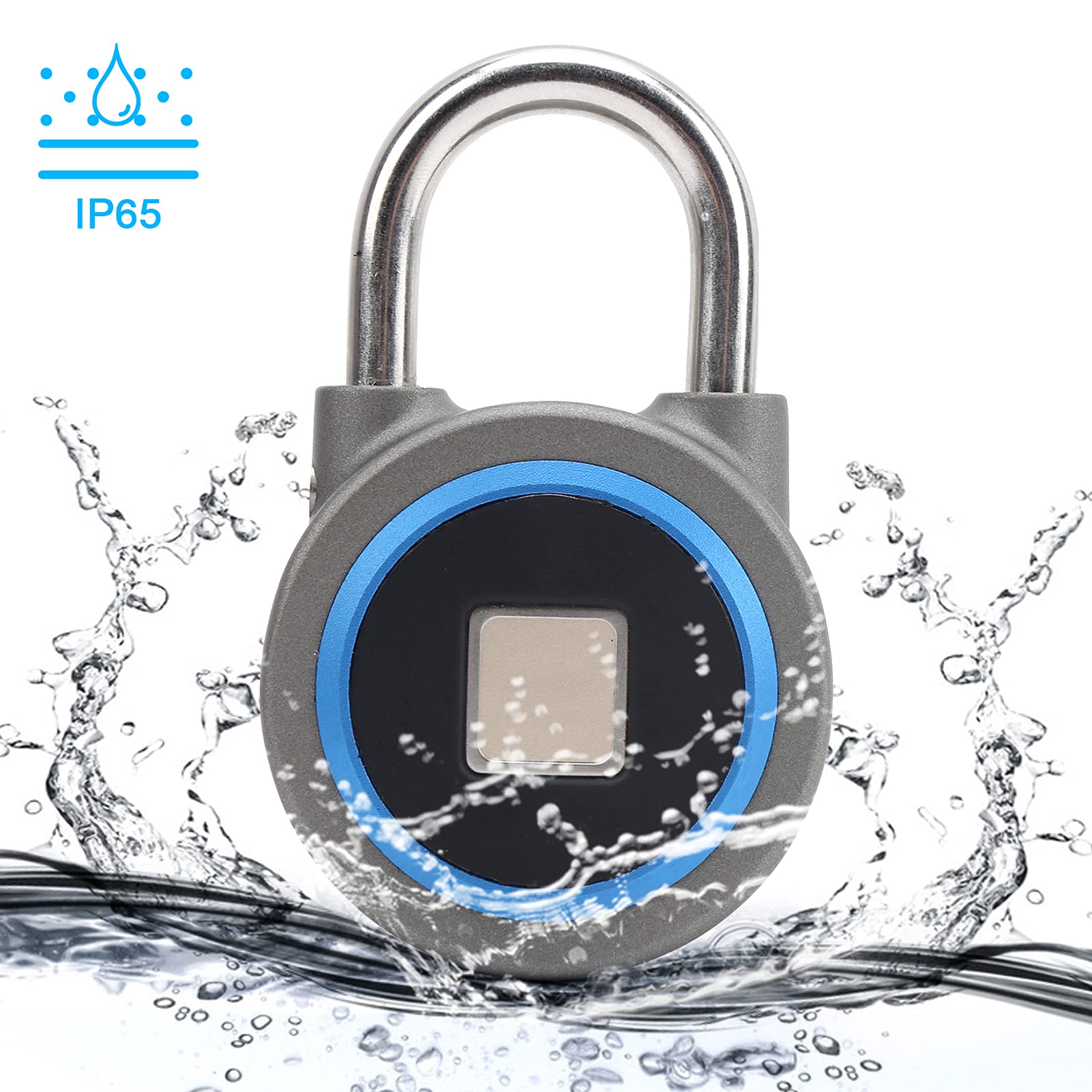 Candado De Huellas Dactilares, Candado Inteligente Bloqueo Bluetooth Bloqueo Biométrico Sin Llave Bloqueo De Casillero Bloqueo De Seguridad Antirrobo Para Gimnasio Deportes Bicicleta Escuela(Gris)