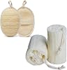 Natural Loofah Sponge Exfoliating Body Scrubber Exfoliating Loofah Pad for Shower,Dishwashing Loofah (2 Pack Sponge +2 Pack Pads)