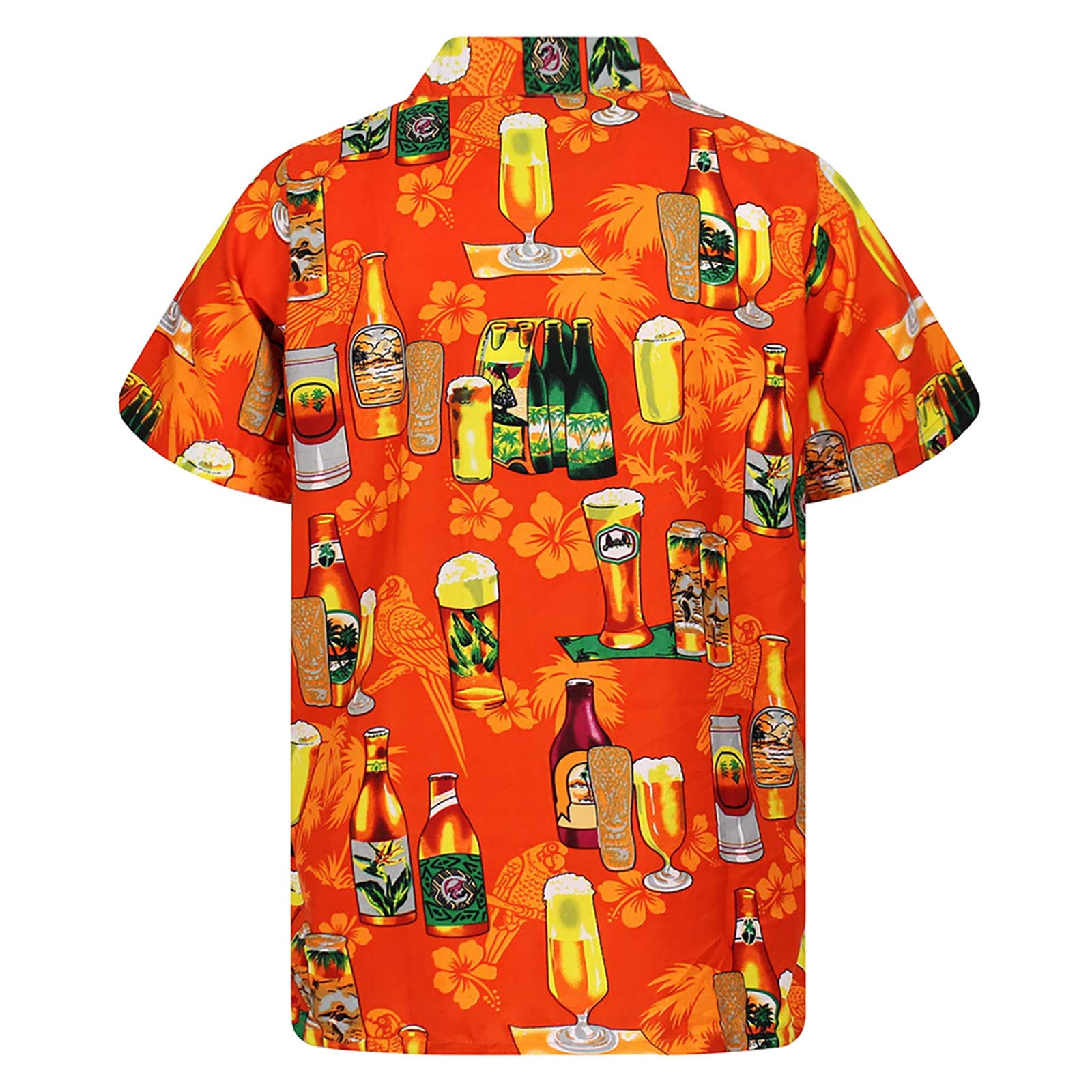 Générique Genérico 2024 AI – Casual para Hombre suelto impreso Manga Corta Puños Botón Estilo Camisa de Flores Arena Playa Hawaiana Top Verano Conjunto Camiseta Hombre