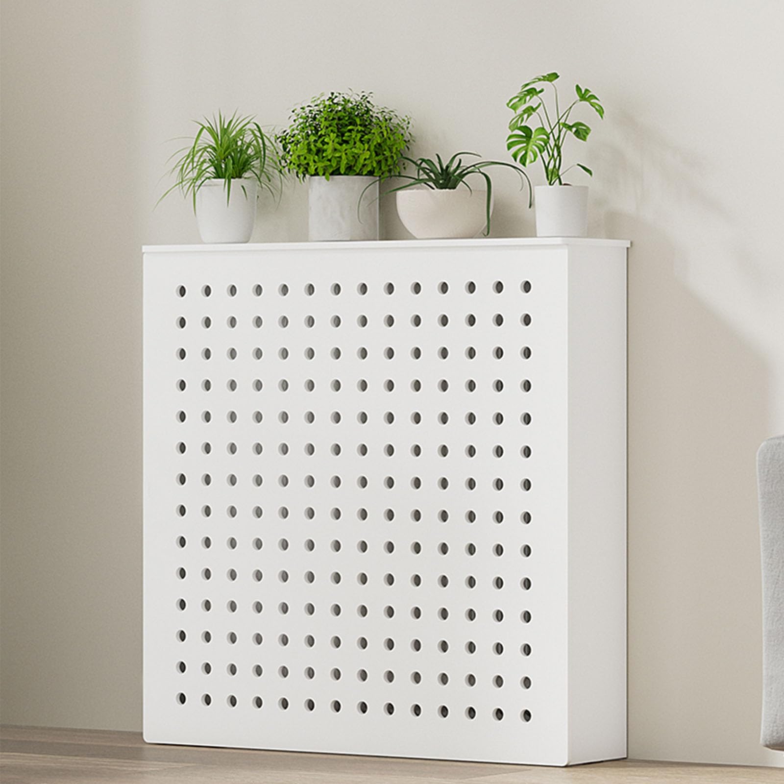 Weiß Heizkörperabdeckung Heizkörperverkleidung Heizungsverkleidung Heizungsabdeckung für Eingangsbereich, Wohnzimmer, Wohnmöbel(70x80x15cm)