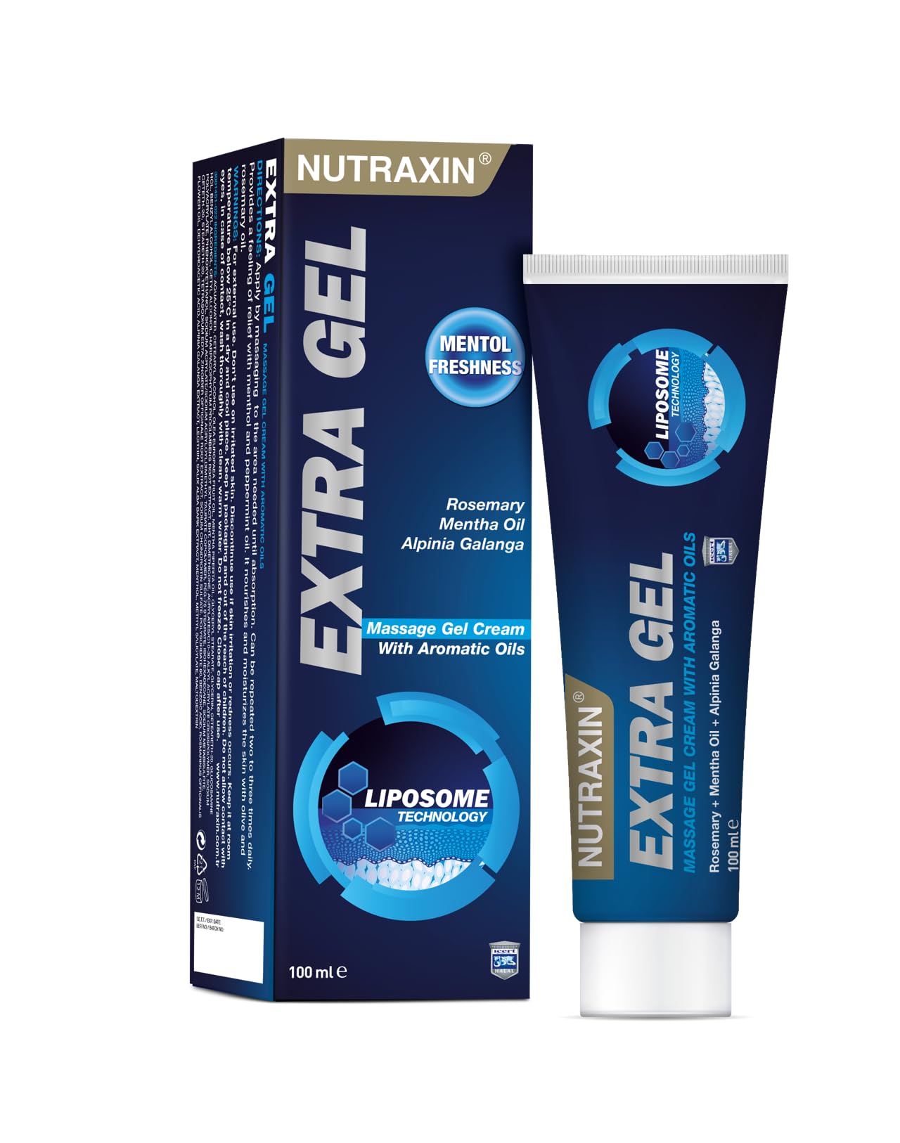 Nutraxin Extra Gel 100 ml, Fast Absorbing Topical Massage Gel for Muscles, Joints and Body Comfort, Cooling and Soothing Formula