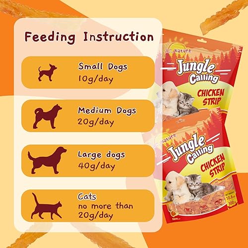 Miniatura 5 de Jungle Calling Golosinas de entrenamiento suaves para perros y gatos pequeños, mini tiras de pollo para entrenamiento de cachorros, aperitivos