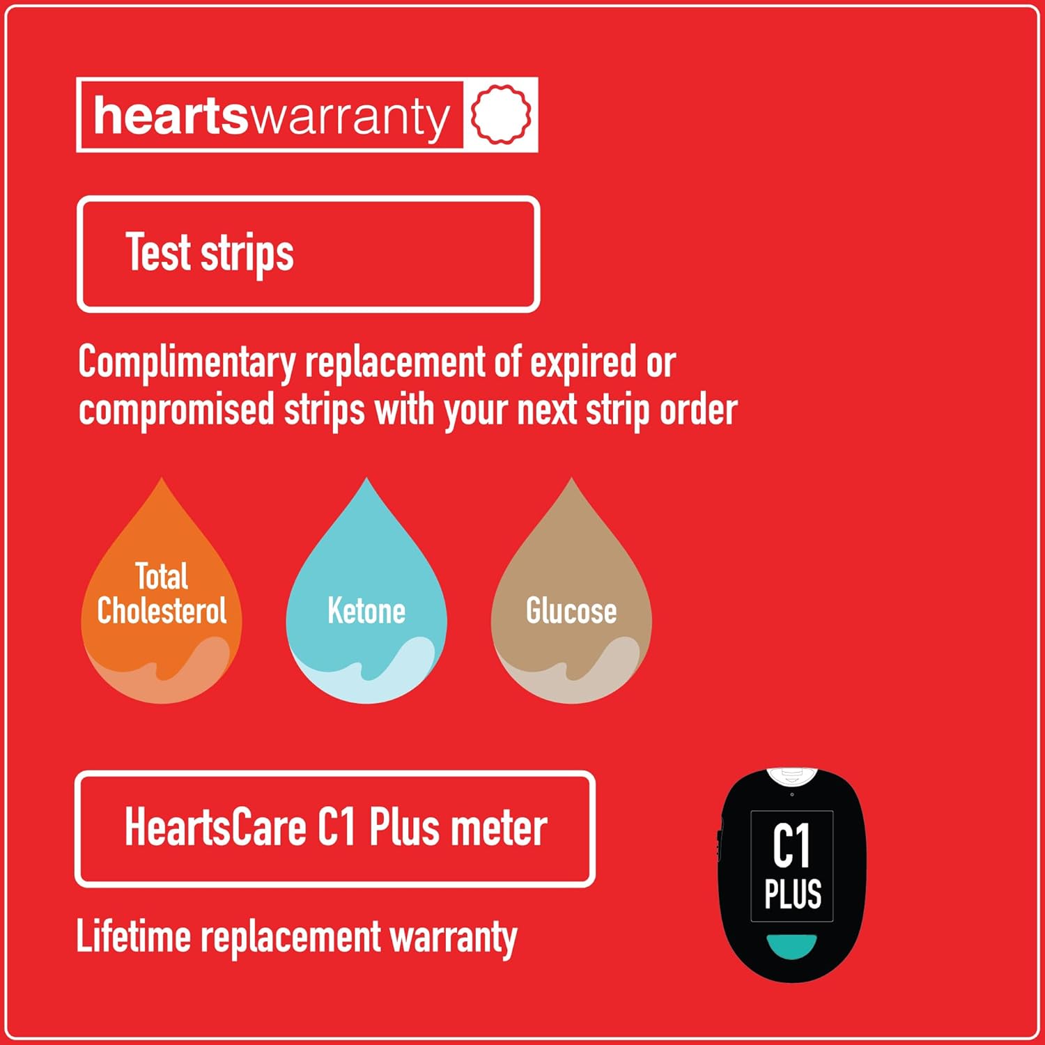 HeartsCare β Ketone Strips (50 Count) and Glucose Strips (50 Count)