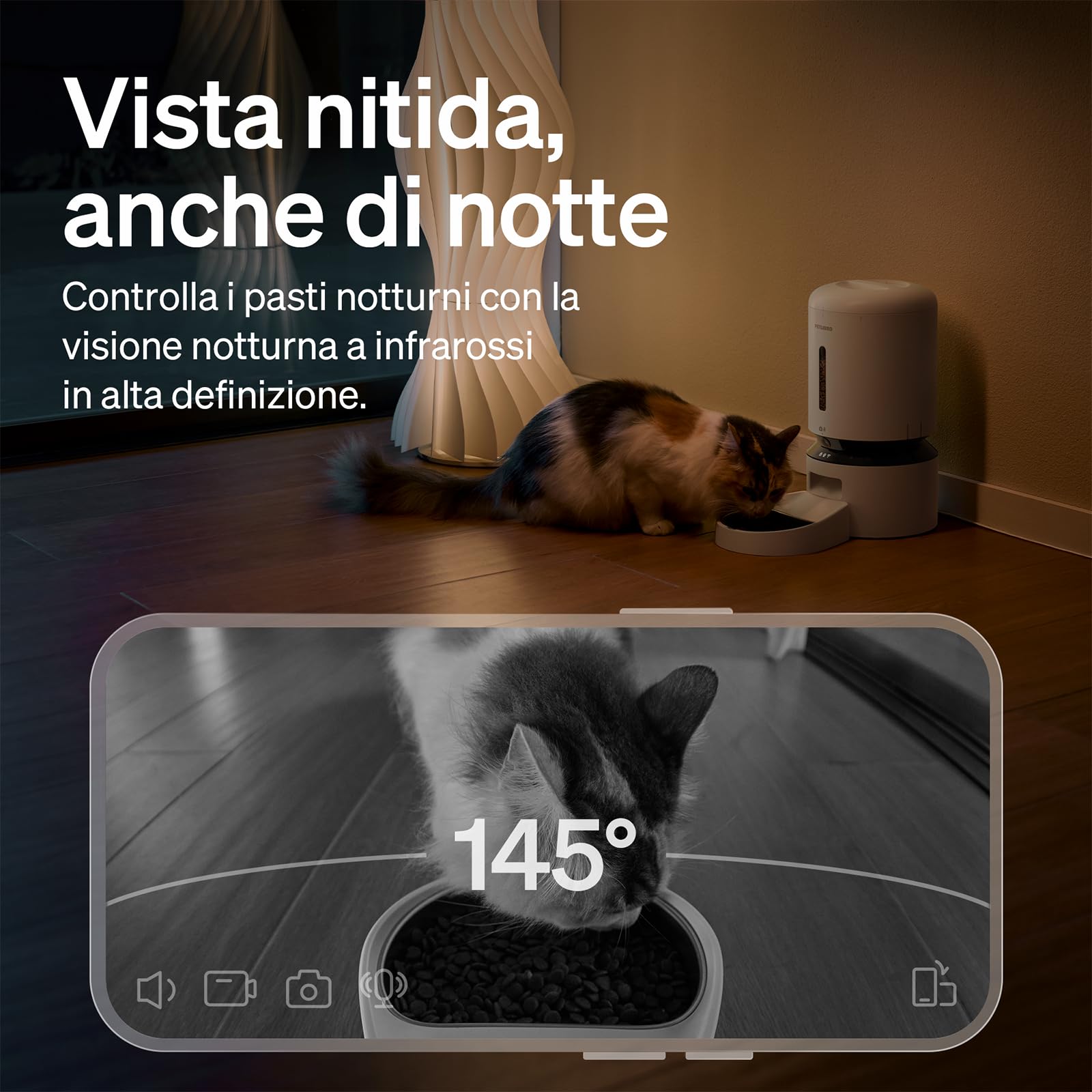 PETLIBRO Mangiatoia Automatica per Gatti da 5 Litri con APP - Mangiatoia per Cani WiFi 5G e 2.4G Sensore Cibo Basso e Blocco