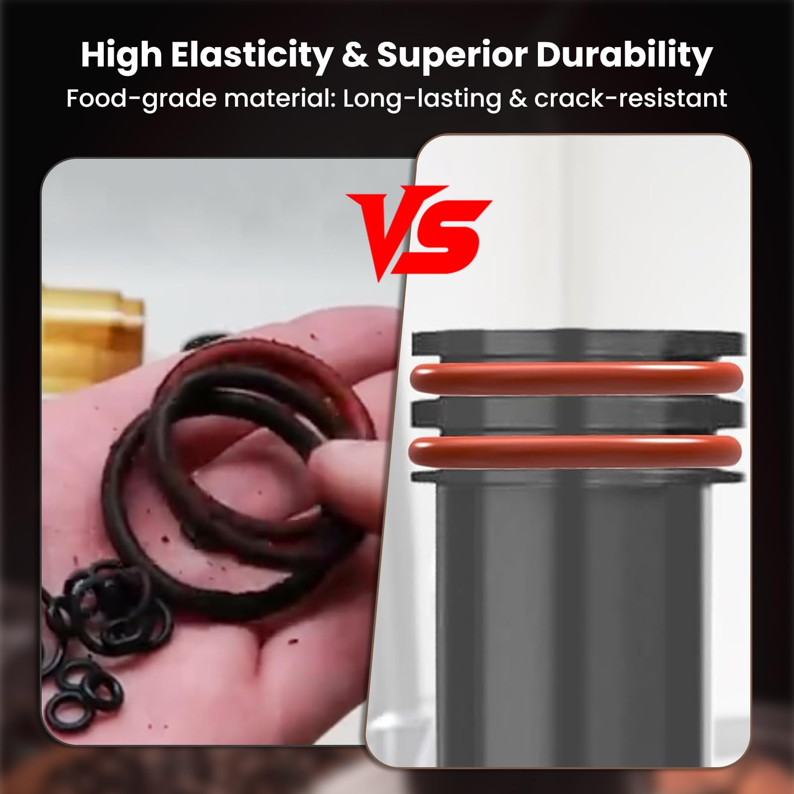 Coffee Machine O-Ring & Grease Set: Replacement Sealing Rings with 15 Silicone Gaskets + 10g Silicone Grease +5 Cleaning Brushes Accessories for Philips/Saeco/Gaggia Series Espresso Machines - 3