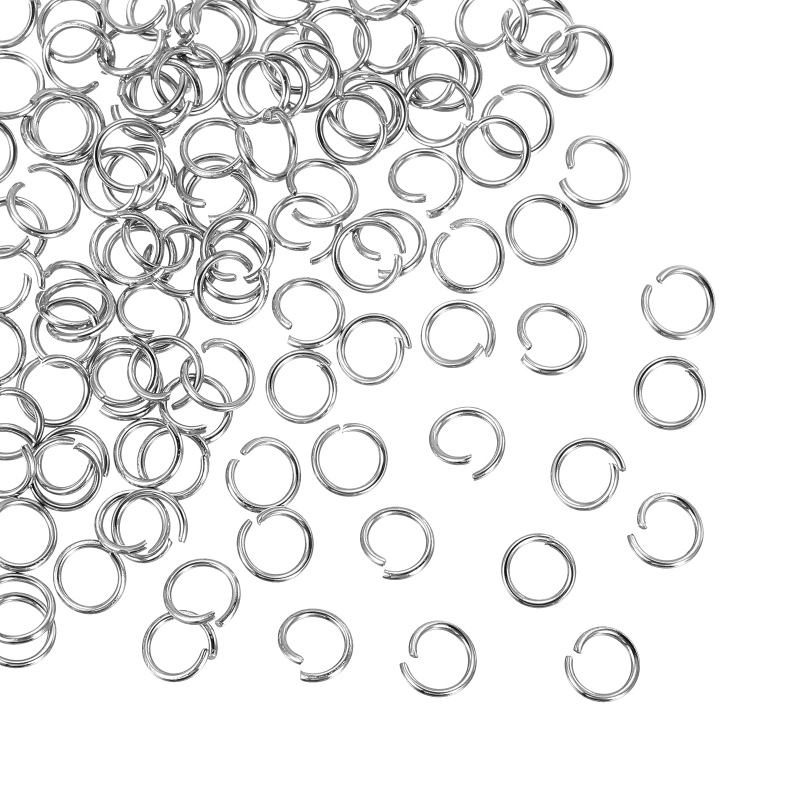 sourcing map Open Jump Rings,4.4mmx6mm 316 Stainless Steel Split O Jump Rings Connector 0.8mm Thick Jewelry Making Supplies for Bracelet Necklace Pendant DIY,Pack of 220