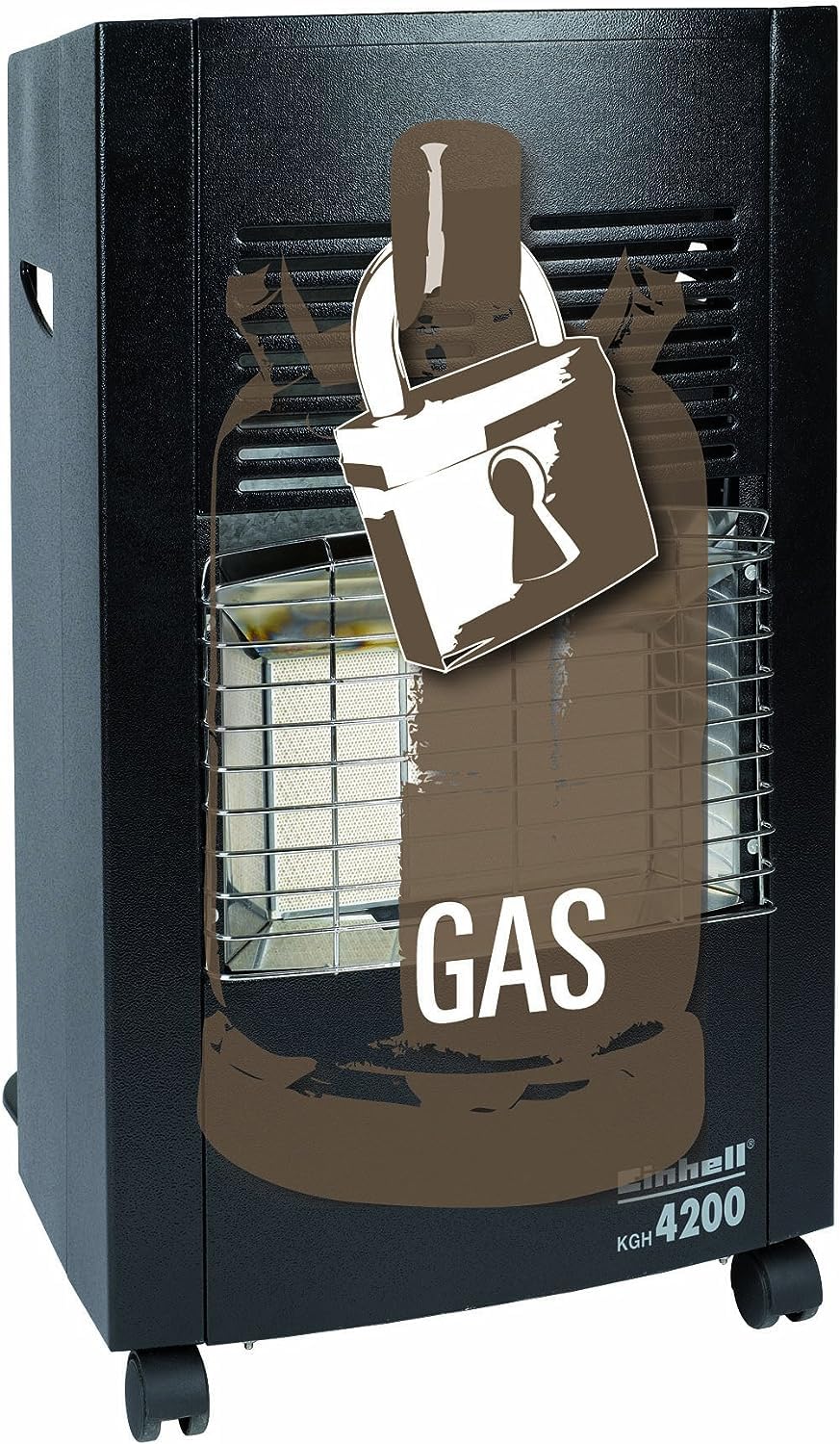 Einhell KGH 4200 Keramik Gasheizer (Inkl. Gasdruckregler), Schwarz, 4200 Watt