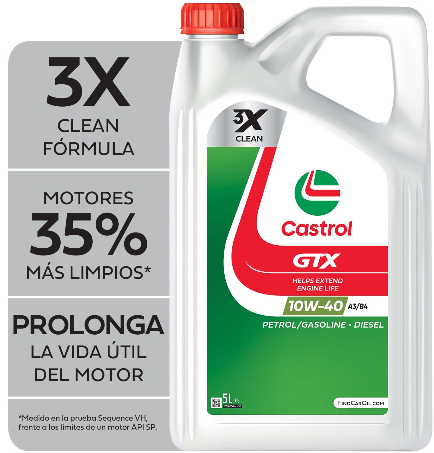Castrol GTX 10W-40 A3/B4 Aceite de Motor 5L