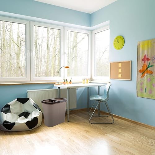 Miniatura 2 de Zerodeko Mini contenedores de basura dobles de plástico para cocina, 2 compartimentos, cubo de basura clasificado, cubo de basura para el hogar,