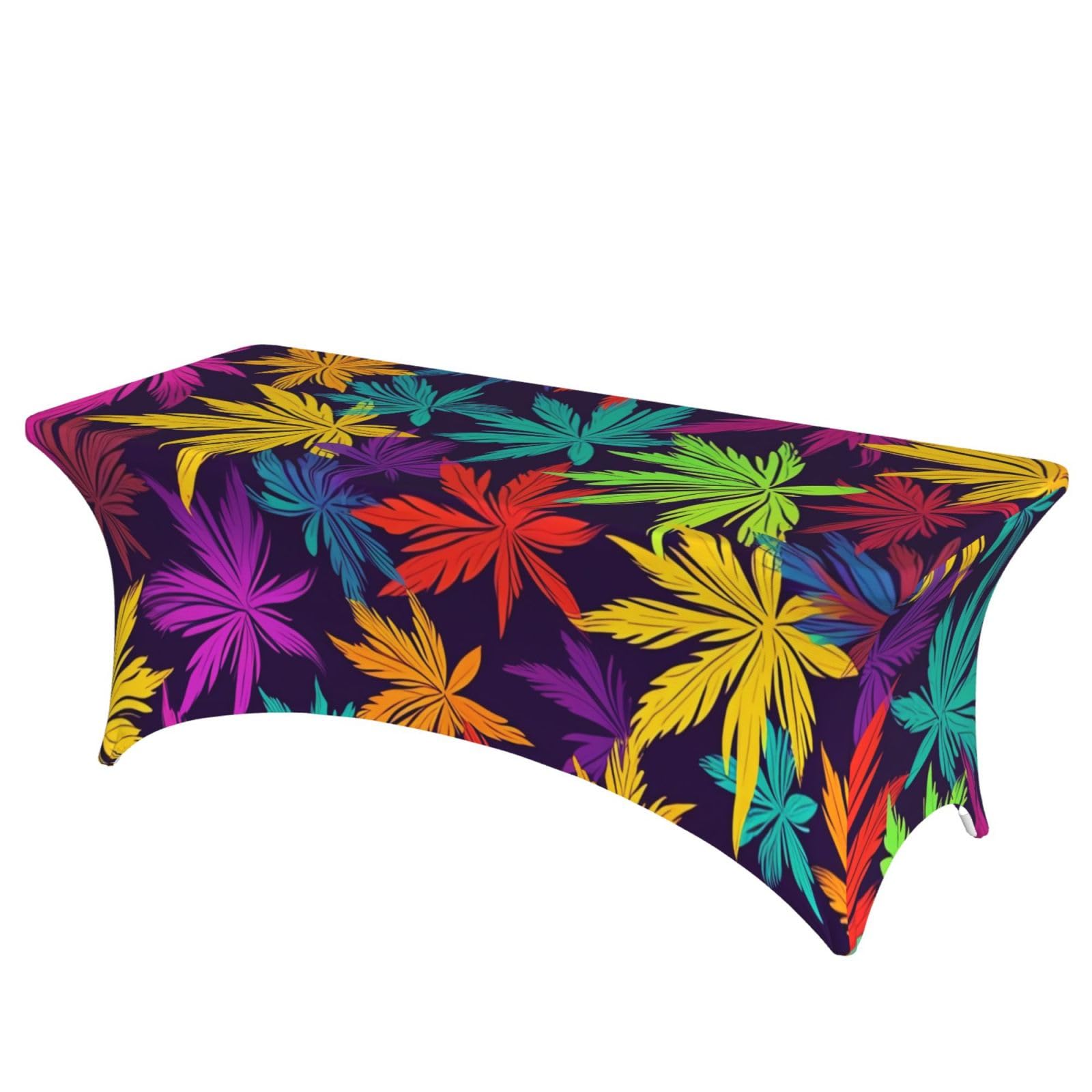 Nappe extensible ajustée pour fête et mariage au motif végétal