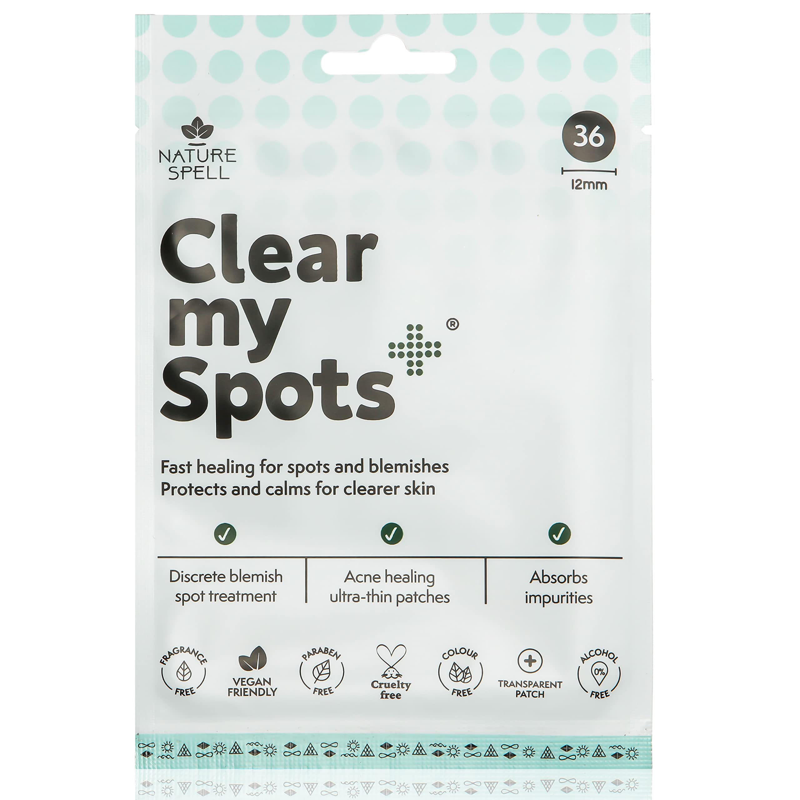 Clear My Spots Pimple Patches by - 36 Translucent Hydrocolloid Patches, Dots for Acne Spot Patches, Fast Healing Blemish Spot Treatment, Vegan & Cruelty Free Skin Care