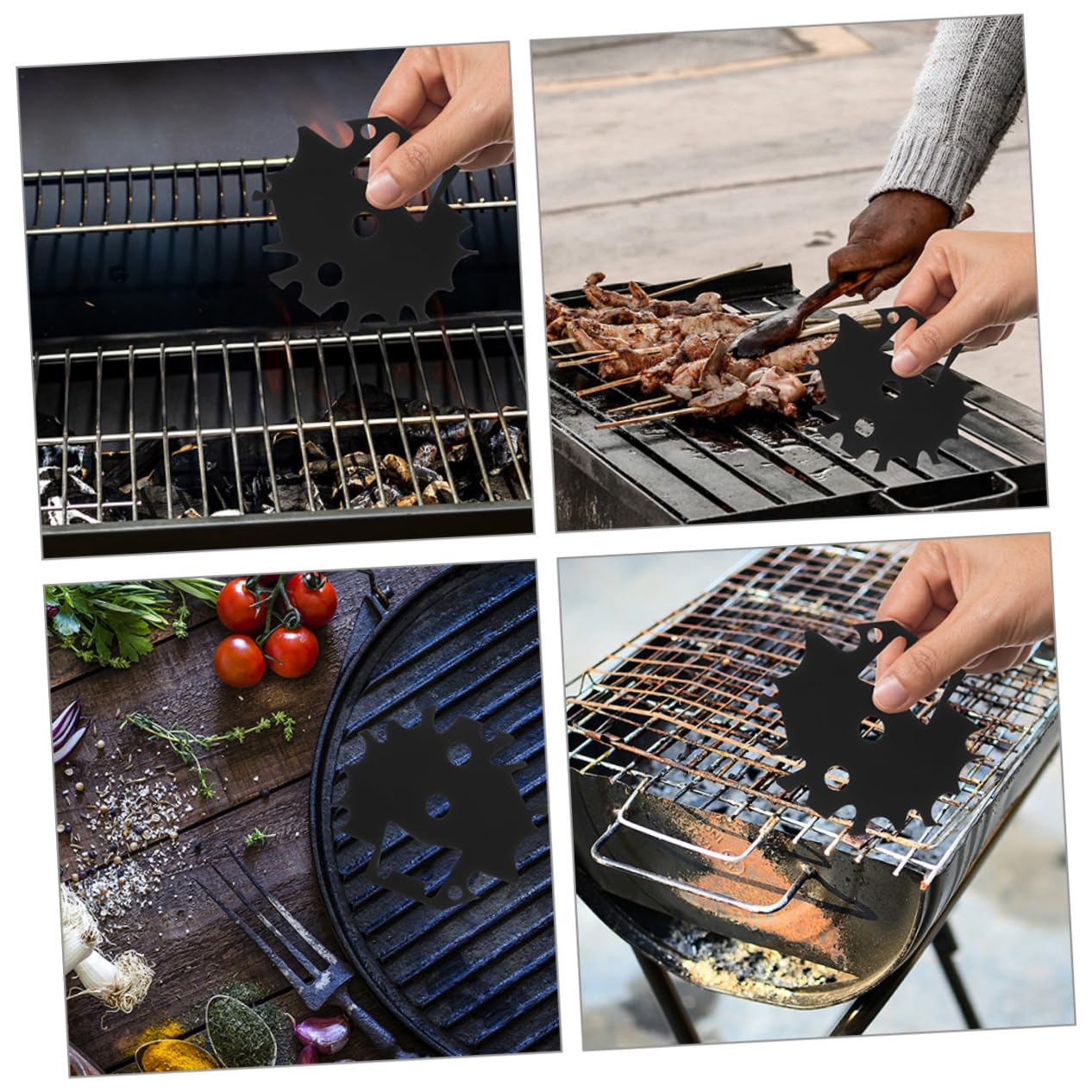 Kisangel 3 Set Raschietto Per Barbecue Inossidabile Utensili Per Pulizia Pulizia E Ergonomico Per Graticole E Ghisa 2 Pezzi*3