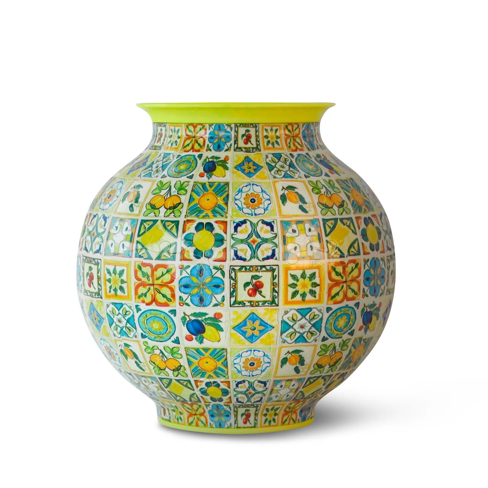 3D Puzzle Vase for Adults Circular, Vase Puzzle Planter with Curved Pieces & Removable Water Cup, Vases for Flower Home and Office Decor (Model 2, Circular)
