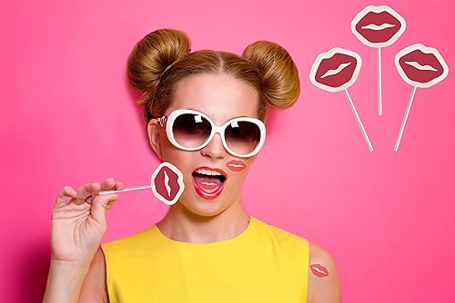 Miniatura 6 de Fruidles Paleta de labios rojos para el día de San Valentín, piruleta en forma de labio blanco con labios rojos, caramelo envuelto individualmente