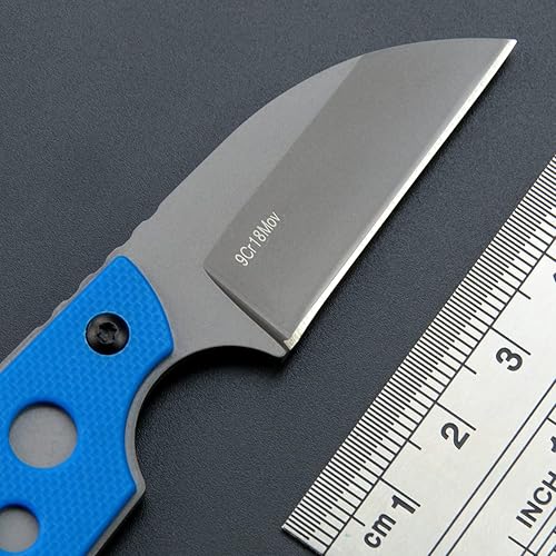 Miniatura 4 de Ccanku C1297 - Cuchillo de hoja fija, hoja 9Cr18Mov G10 con mango EDC para exteriores, campamento, senderismo, pesca, caza con funda kydex (azul)