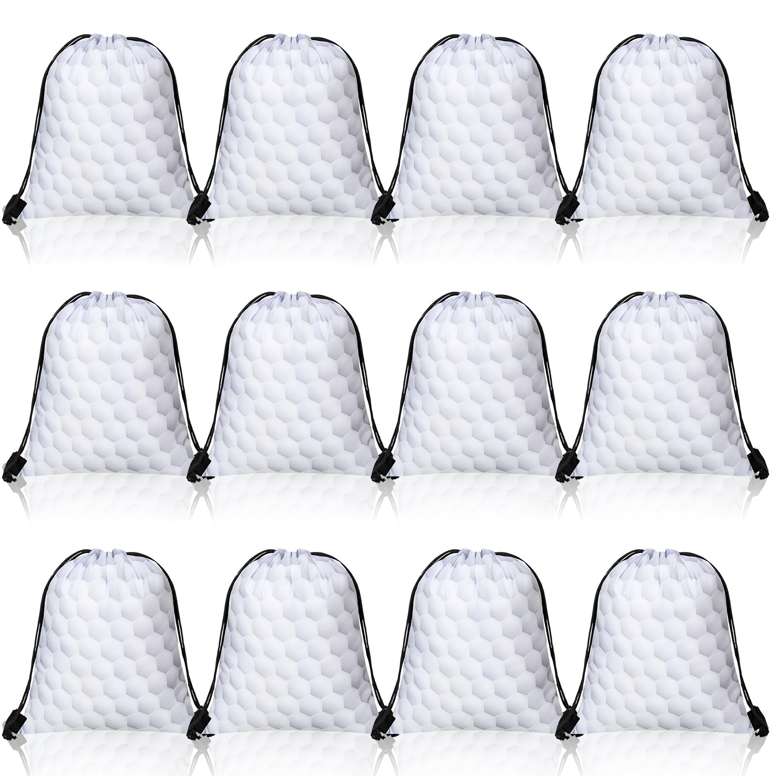 Shappy 12 Pieces Golf Drawstring Bags Bulk Small Sport Goodie Bags Snack Treat Backpack for Ball Birthday Party Favor Team Gifts(10 x 12 Inch)