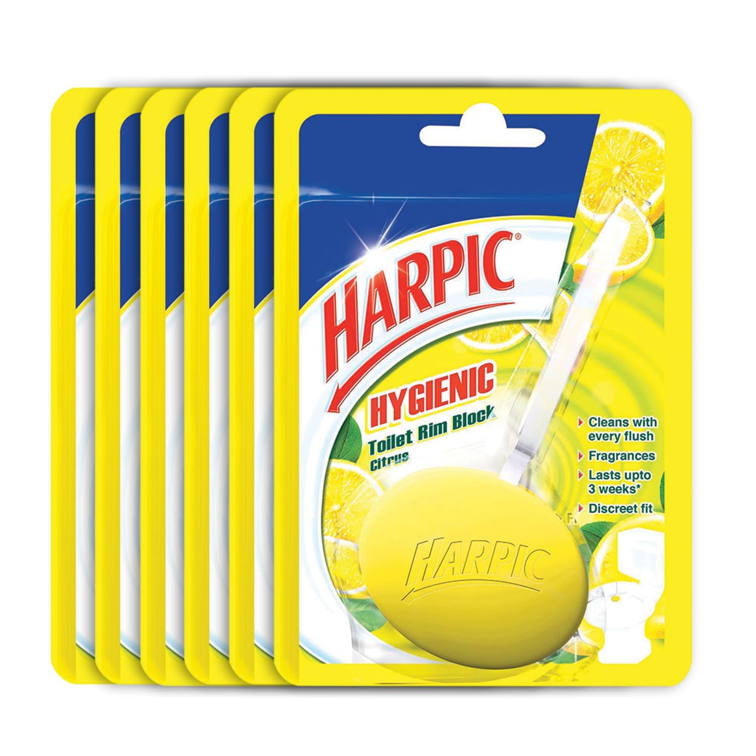 Harpic Hygienic Toilet Cleaner Rim Block, Citrus - 26 g (Pack of 6) | Indias # 1 Toilet Cleaner (B0D5MNW9QS) Amazon Price History, Amazon Price Tracker