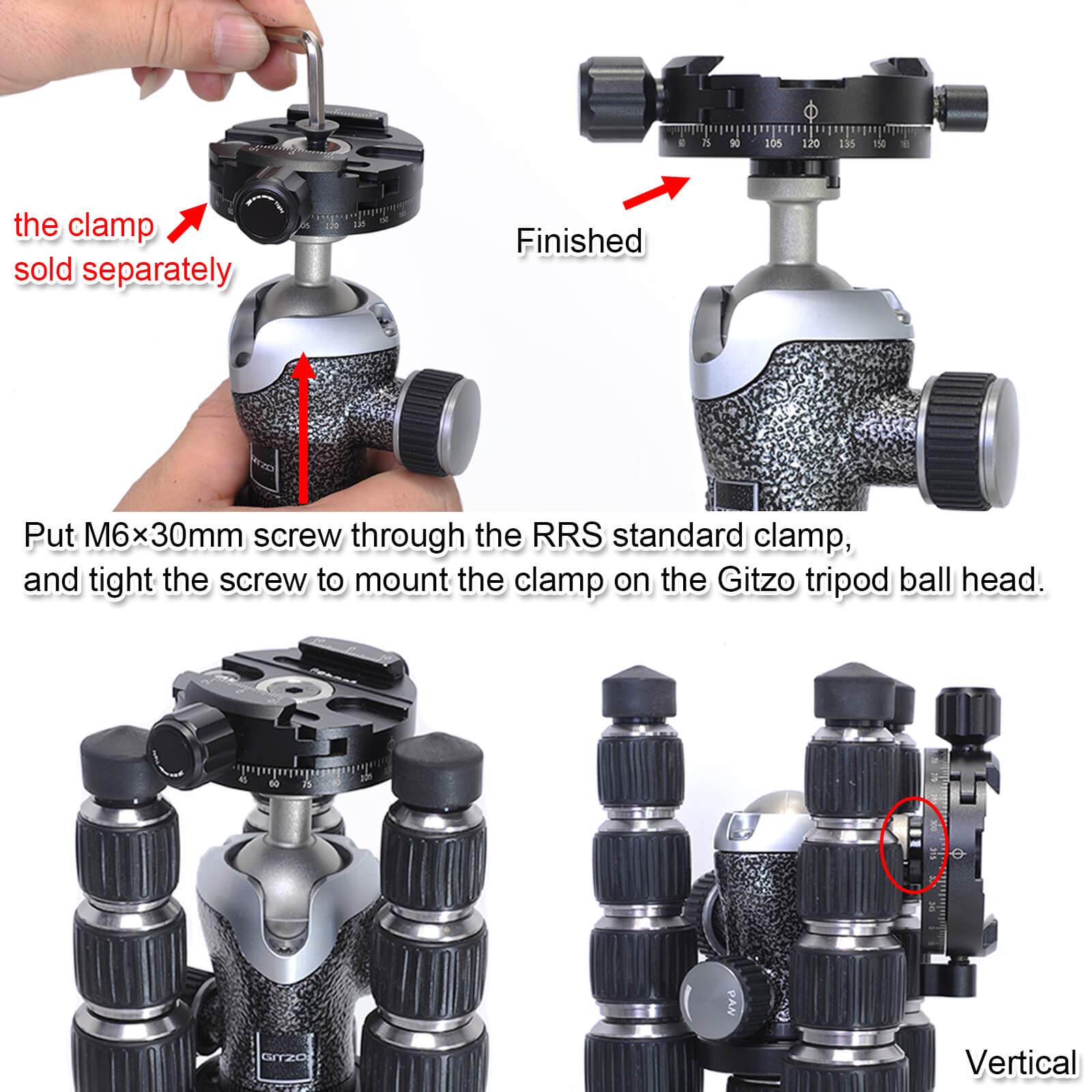 iShoot Konwerter adaptera zacisku głowicy statywu kompatybilny z ARCA-SWISS pasuje do głowicy kulowej statywu Gitzo 82TQD 82QD, Manfrotto MH490 492 494 496 498, MH054 055 057, seria MHXPRO