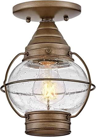 Hinkley Cape Cod 2203BU Extra Small Outdoor Convertible Light Fixture, Flush Mount or Pendant, Even or Sloped Ceilings, Burnished Bronze
