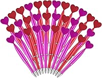 Vista 1 de PLULON 32 bolígrafos con forma de corazón de San Valentín, bolígrafos novedosos de 0.039 in de tinta de gel negra, bolígrafos de punta redonda