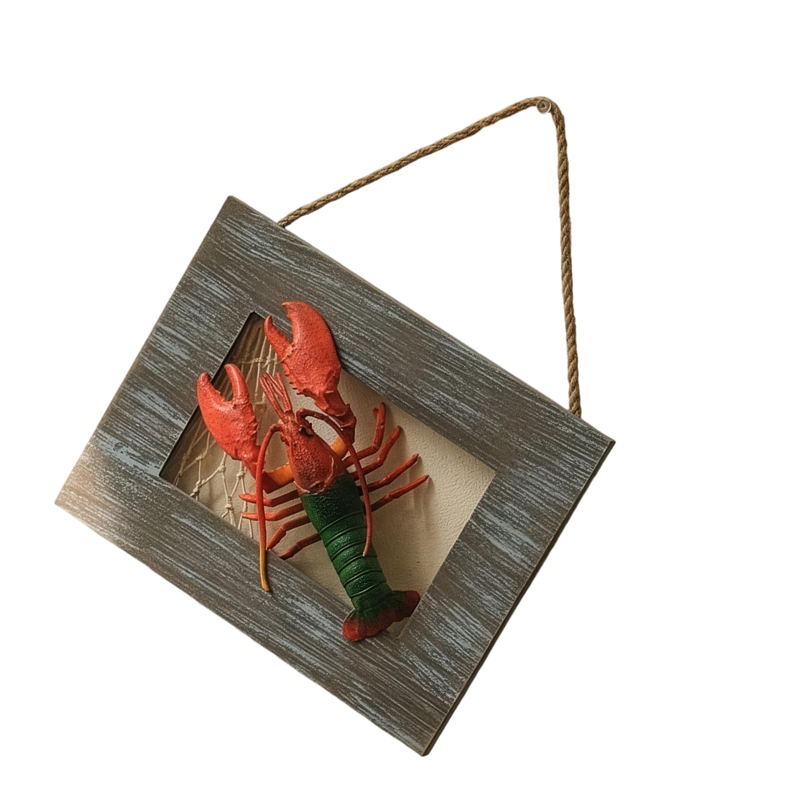 Mekalero 3D Framed Nauticals Wall Decor Rustics Beach Coastal Themed Home Decorations Lobster/Crabs Wall Hanging Decors for Bedroom Wood Nauticals Decor