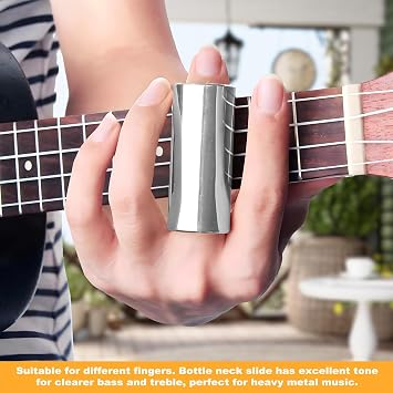 12 Pcs Guitar Slide Set, 6cm Glass Steel Slides Electric Acoustic