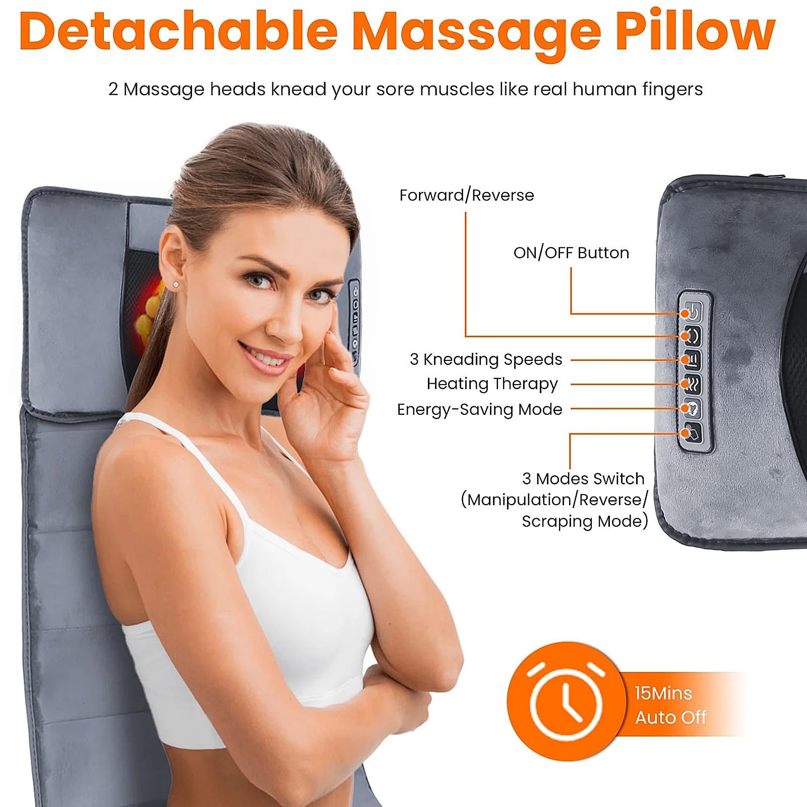 Estera de Masaje de Cuerpo Completo, Shiatsu Vibración Termoterapia Colchón De Masaje Con 10 Motores De Vibración Para Cuello Espalda Cintura Piern