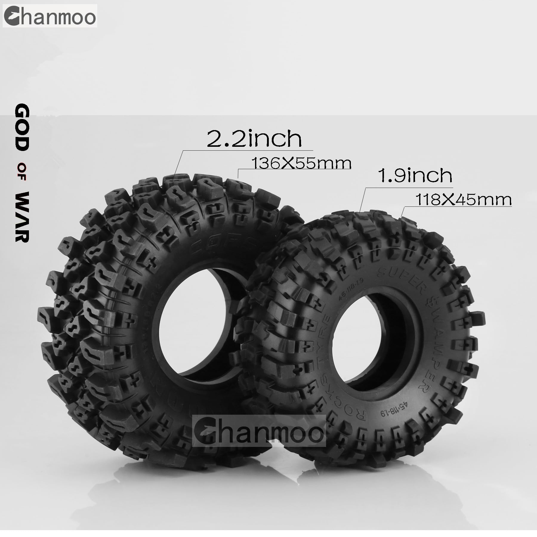 Amazon.co.jp: Chanmoo 2.2 RCクローラータイヤ 1/10 RCラバー