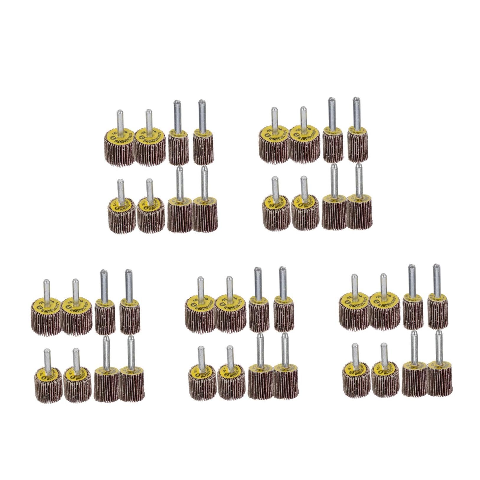 Mobestech 40stücke Teiliges Schleifköpfe Für Elektrische Schleifmaschinen Abrasive Fächerschleifscheiben Mit Griff Für Effizientes Schleifen Von Oberflächen Und Konturen Körnung