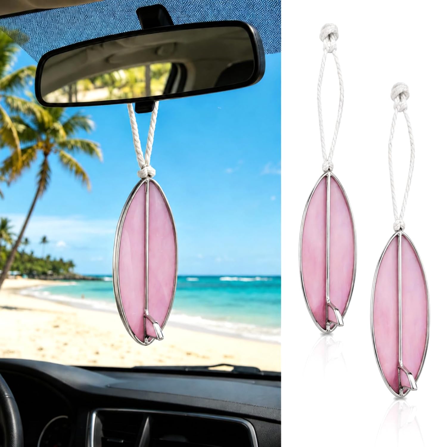 Novabright 2 Pcs Pink Surfboard Ornaments for Car