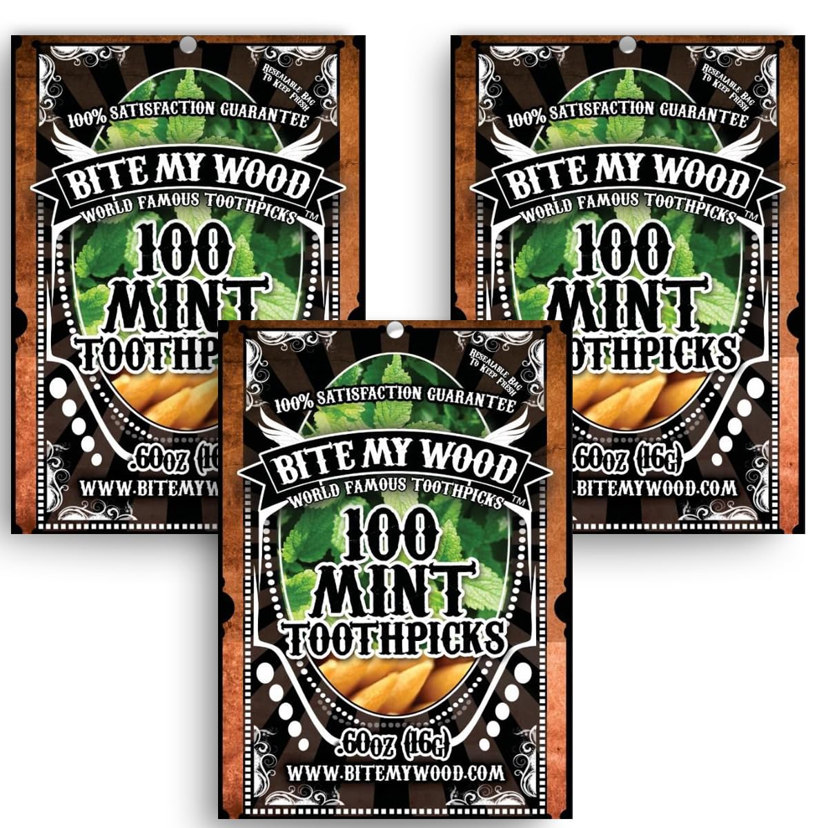 BiteMyWood Mint Flavor Toothpicks For Adults Long Lasting