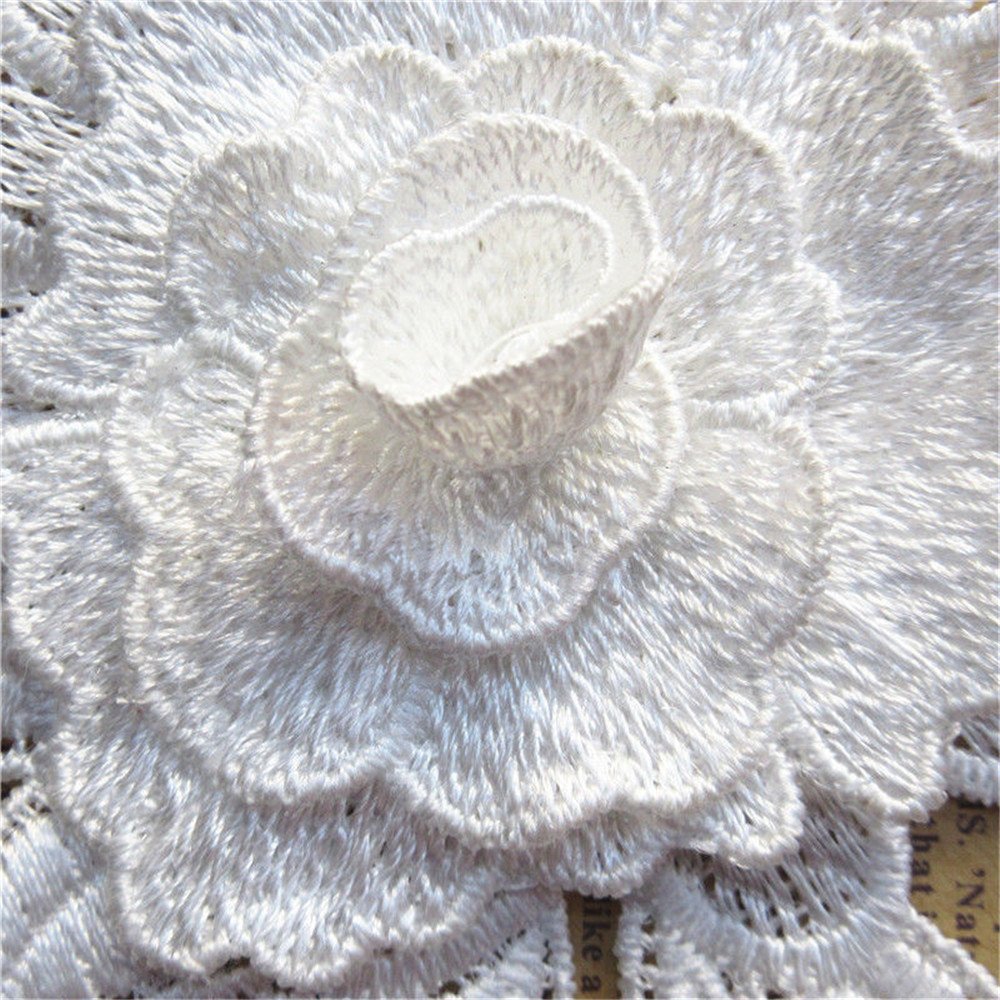 1 Meter 3D Flower Lace Trim - 12cm Width Vintage Embroidered Ribbon For Sewing & Crafts