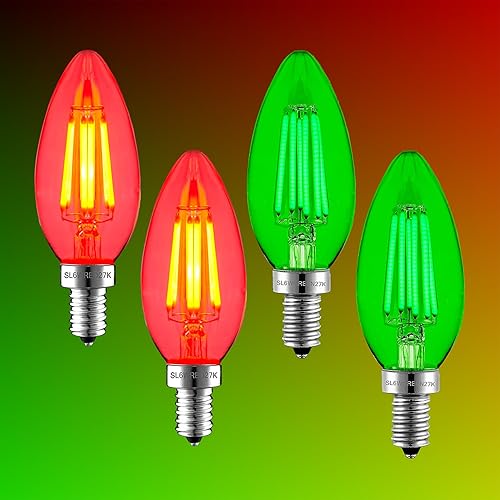 Miniatura 3 de SLEEKLIGHTING Bombilla LED de filamento E12 de 5 W, (repuesto incandescente de 60 W), punta de torpedo de candelabro, cubierta de vidrio