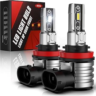 IWANU H11/H8/H16 LED Fog Light Bulbs,6500K 6000LM 300% Brightness DRL Replacement Headlight Bulb for Cars,Pack of 2 (H11/H8/H16)