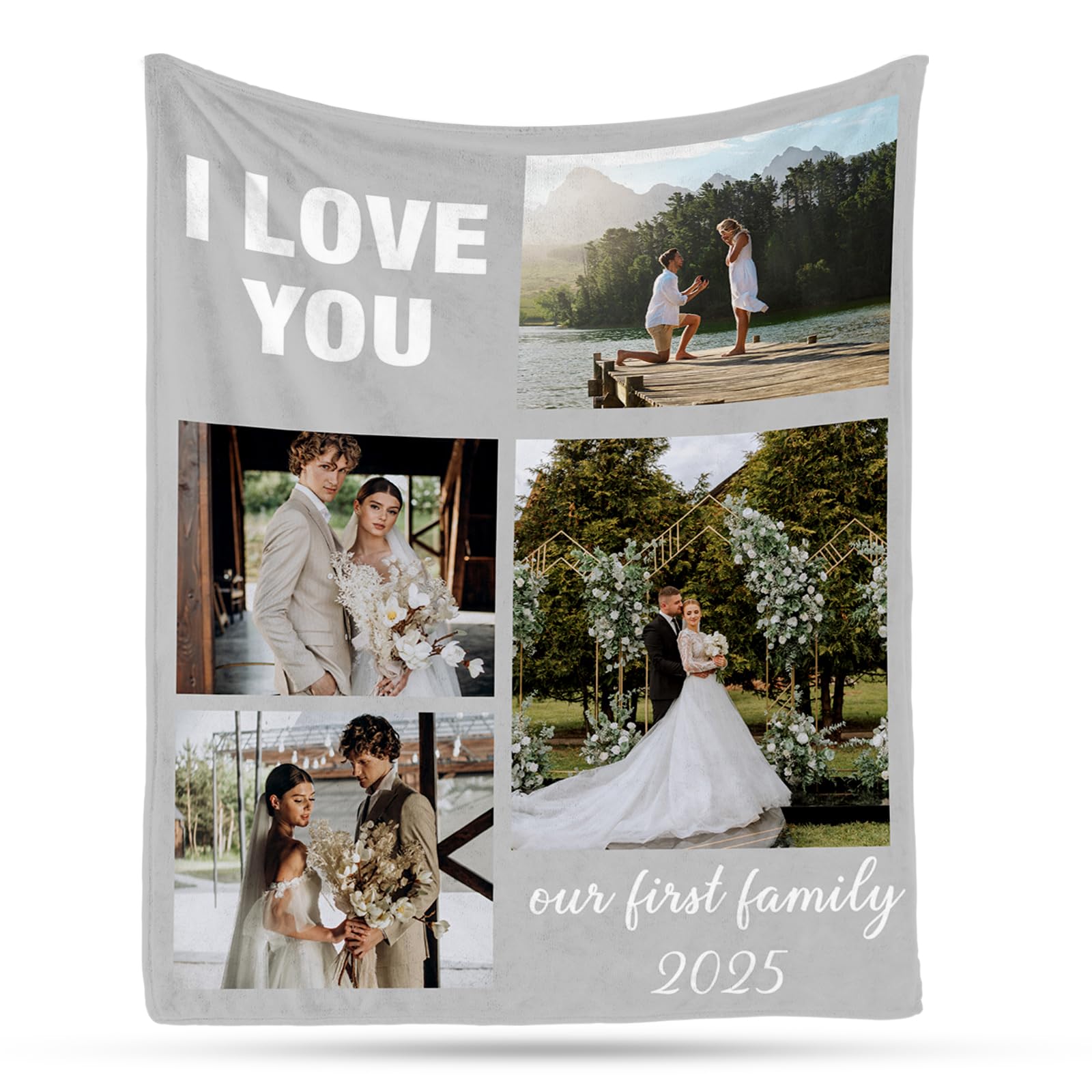 Ship Next Day, Custom Blanket with Picture - Printed in USA, Personalized Photo Throw Blankets for Adults Kids Birthday Gifts, Customized Gifts for