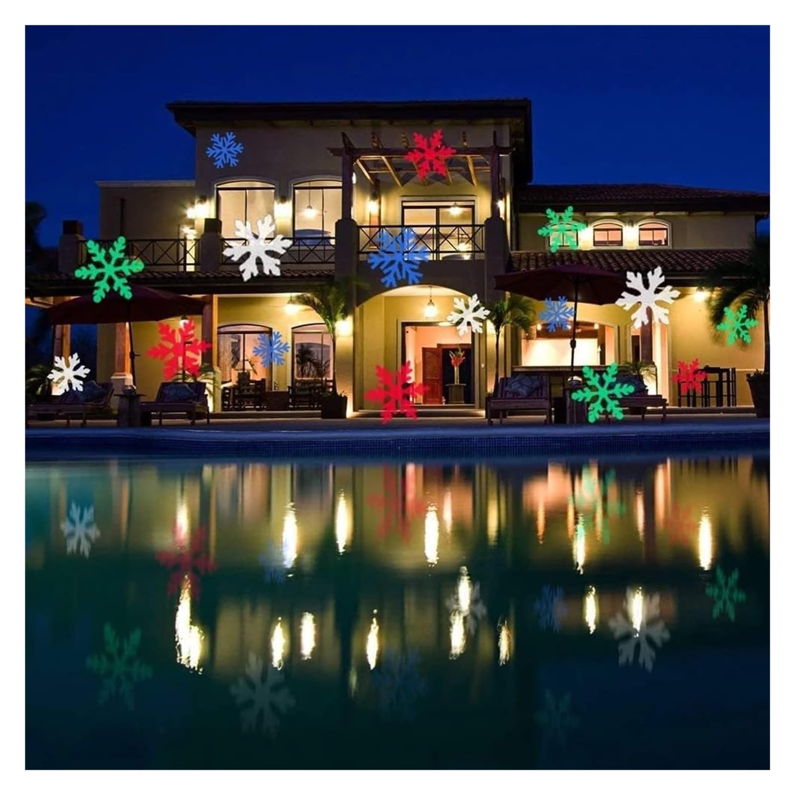 Le projecteur solaire de flocon de neige de Noël de lumière de tache de paysage allume l'extérieur, IP65 imperméabilisent le projecteur mobile de chute de neige de vacances de LED de vacances projecte