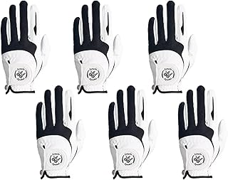 SIMPLE SYMBOL Men's Golf Glove Premium Synthetic Leather,Net Fabric,Stable Grip,Six Pack Value Left Hand Right Hand（Left is Wear on Left Hand,Right is Wear on Right Hand）