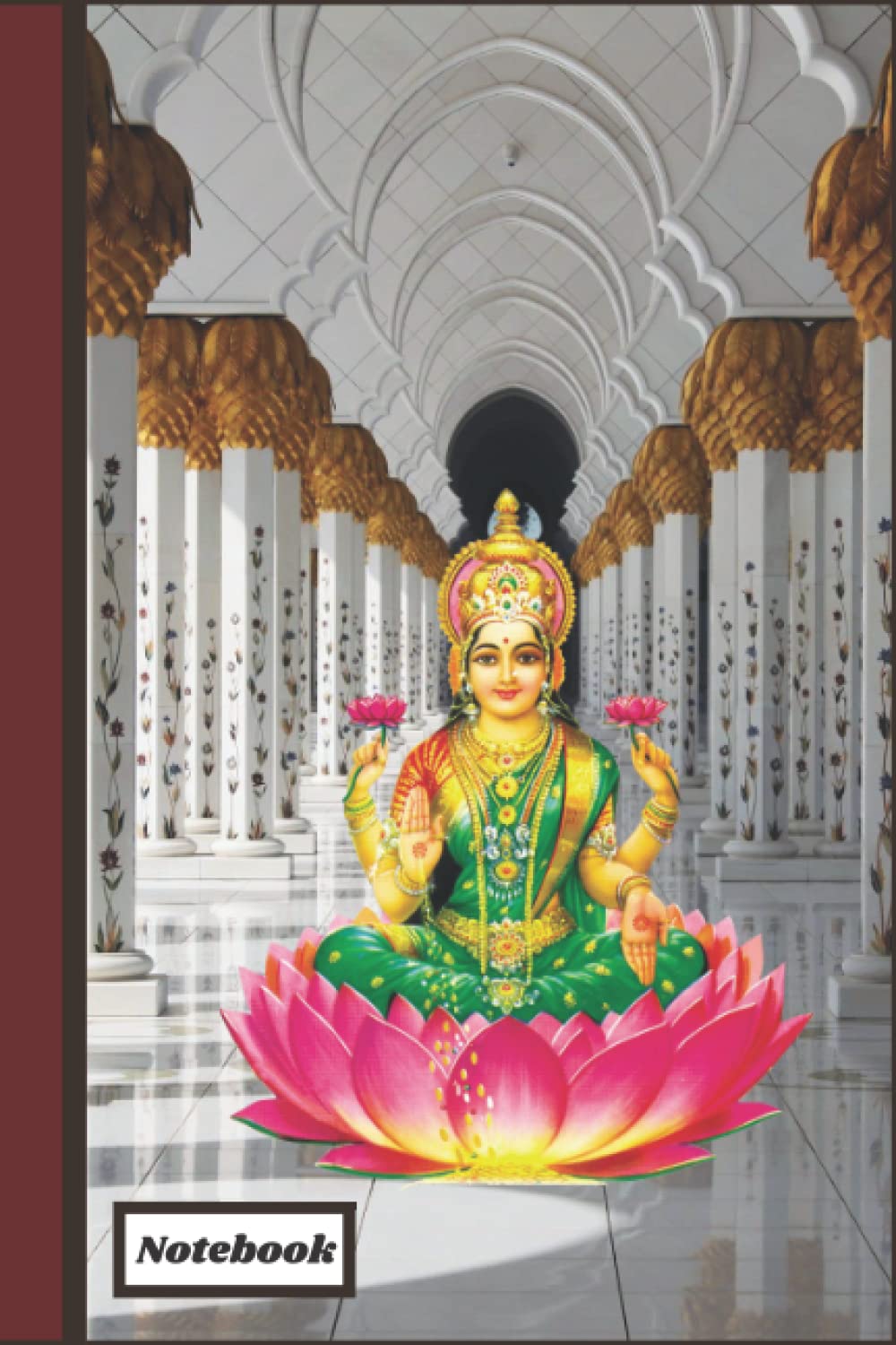 laxmi ji cover notebook temple with flower and massage box page: Creative Pages with box on each page contain unique design