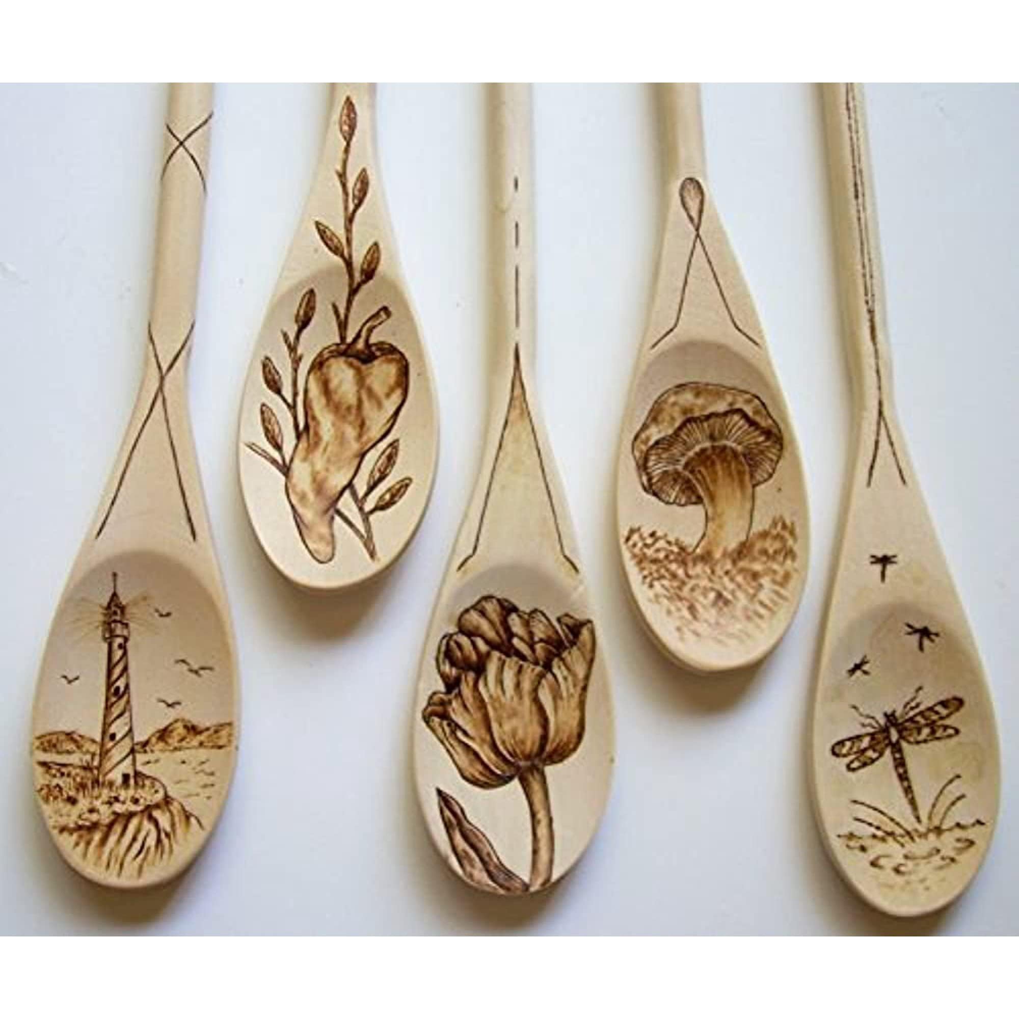 Kitchen Wooden Spoons Mixing Baking Serving Utensils Puppets 10 In - 12 Pack - Image 3