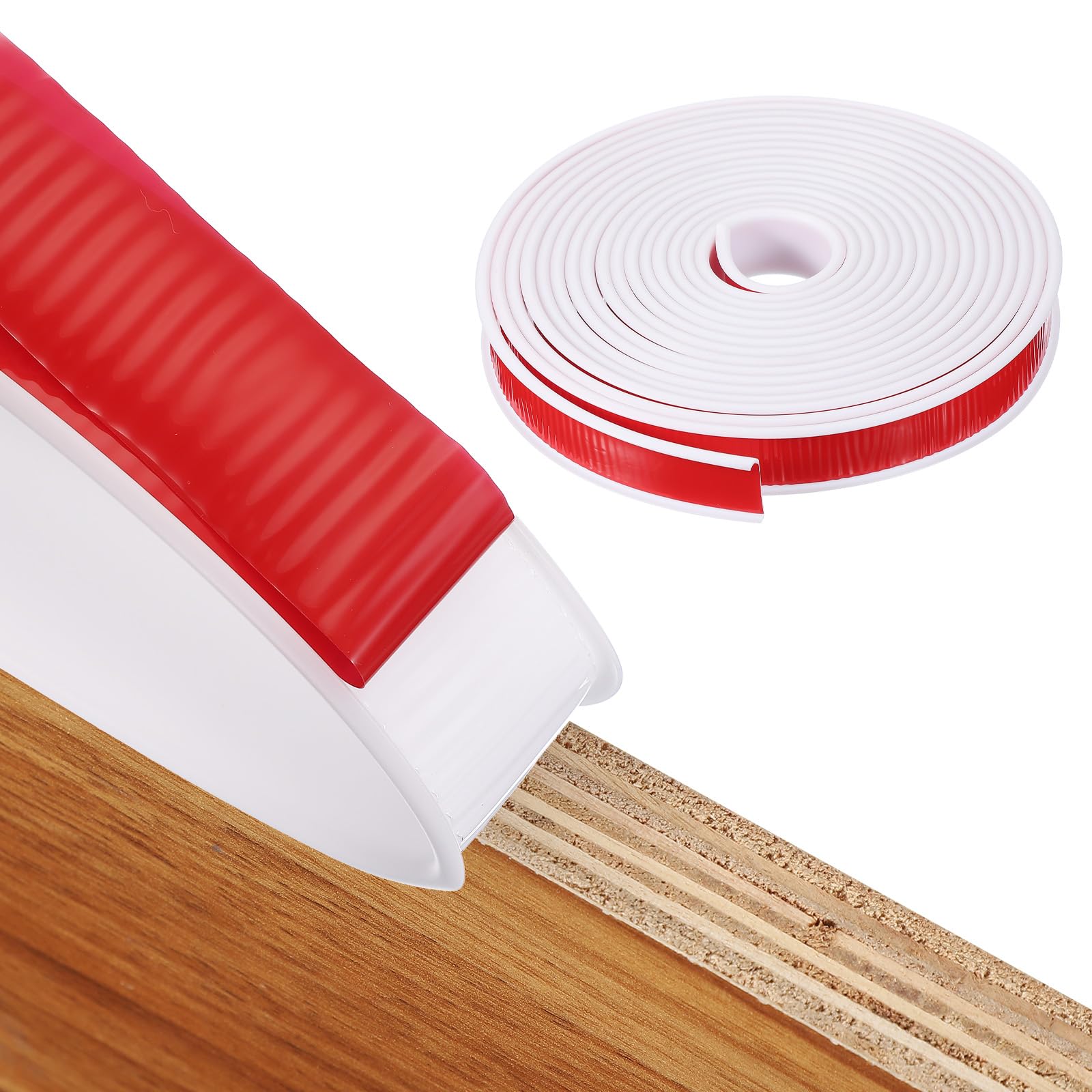 QUARKZMAN Kantenumleimer Selbstklebend, 25mm x 6m Flexibles Kantenschutz Selbstklebend U-Förmig TPE Kantenband für Schrankkanten, Abschlussleiste, Arbeitsplatten, Weiß