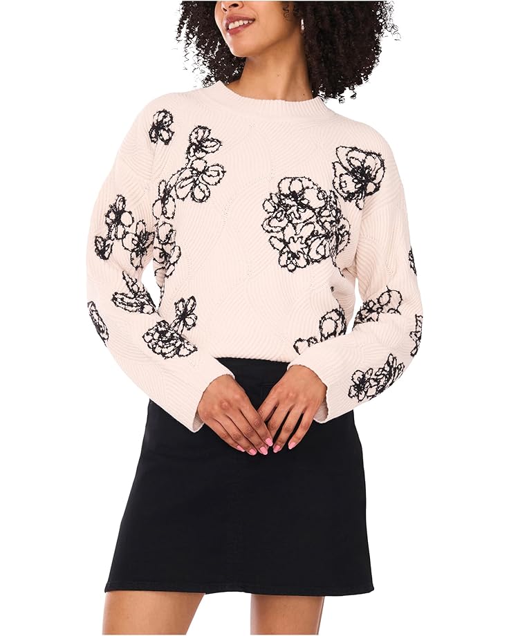 Vince Camuto Embrodiery Long Sleeve Crew Neck - Main View