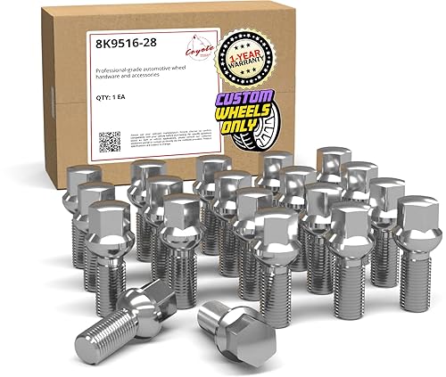 Vista 26 de Wheel Accessories Parts 20 piezas de pernos de asiento de bola M14 x 1.5 de 0.669 in hexagonal 1.299 in de longitud de rosca, acabado negro