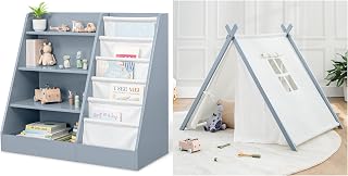 Comfy Cubs Kids Bookshelf and Play Tent Bundled