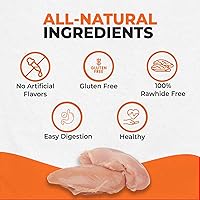 Vista 4 de Canine Naturals Receta de pollo masticable, golosinas para perros sin cuero crudo, hechas de pollo criado en Estados Unidos, totalmente natural