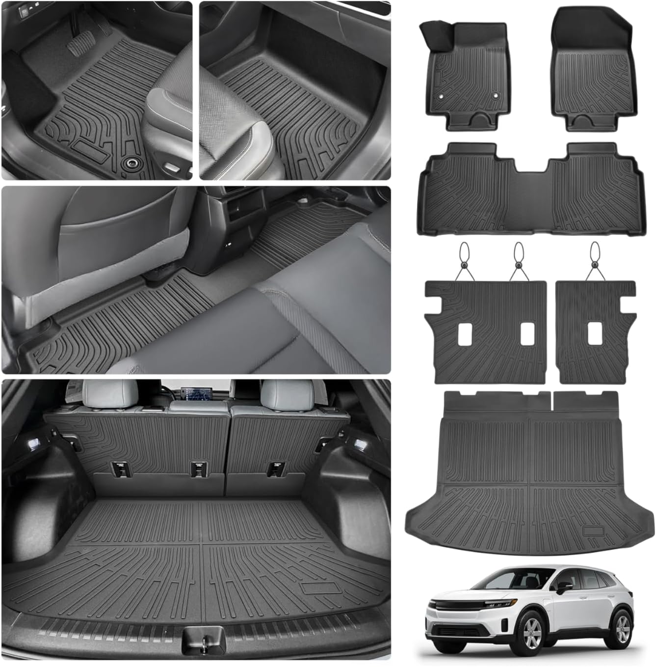 Cartist Floor Mats for Honda Prologue 2024 2025 2026, All Weather Cargo Liner for Prologue Accessories, Heavy Duty TPE Cargo Mats, Car Accessories