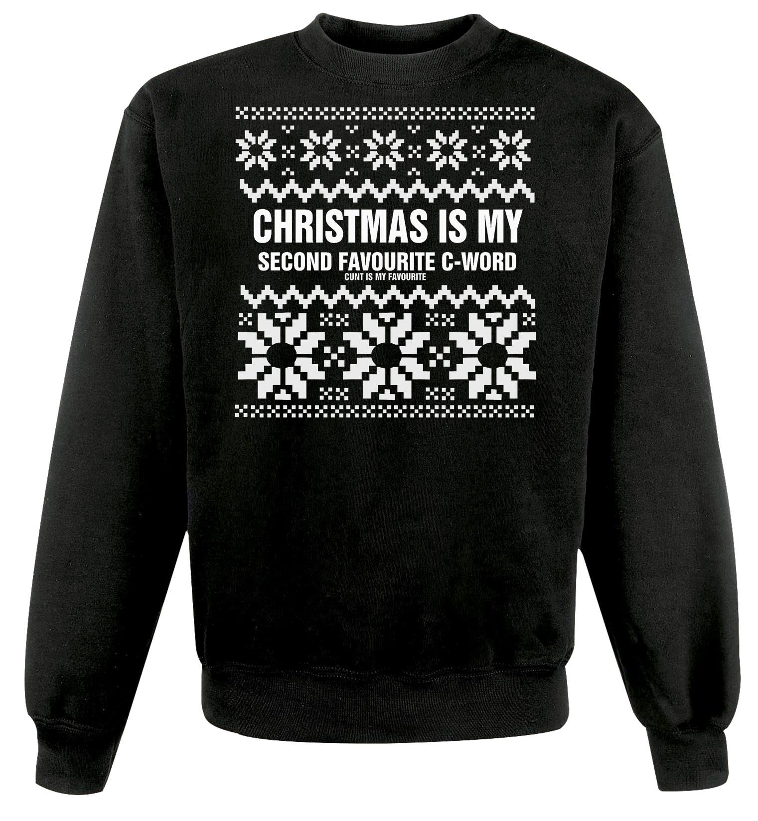 The Dragons Den Adults Christmas is my 2nd Favourite C Word Festive Black Xmas Jumper [XXL]