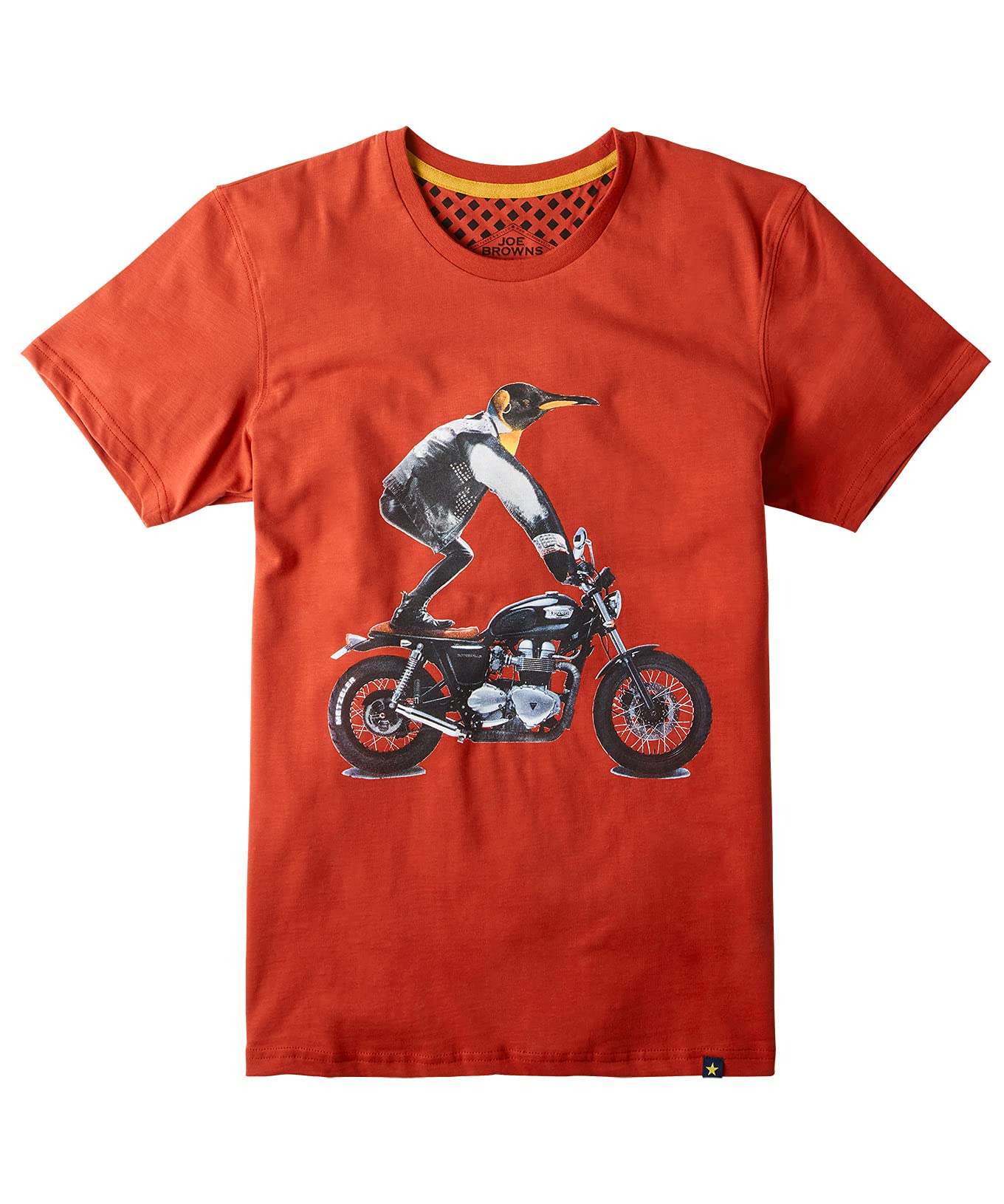 Joe Browns Motorbike Pengiun T Shirt Orange