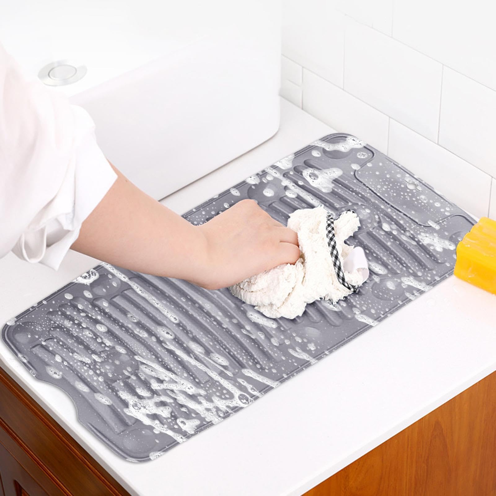 Silikon-Waschbrett, platzsparendes Waschbrett, Waschbrett zum Händewaschen, rutschfestes, faltbares Wäschebrett, Handwäscher für Wäsche, Waschbrett zum Händewaschen von Kleidung, für Mutter