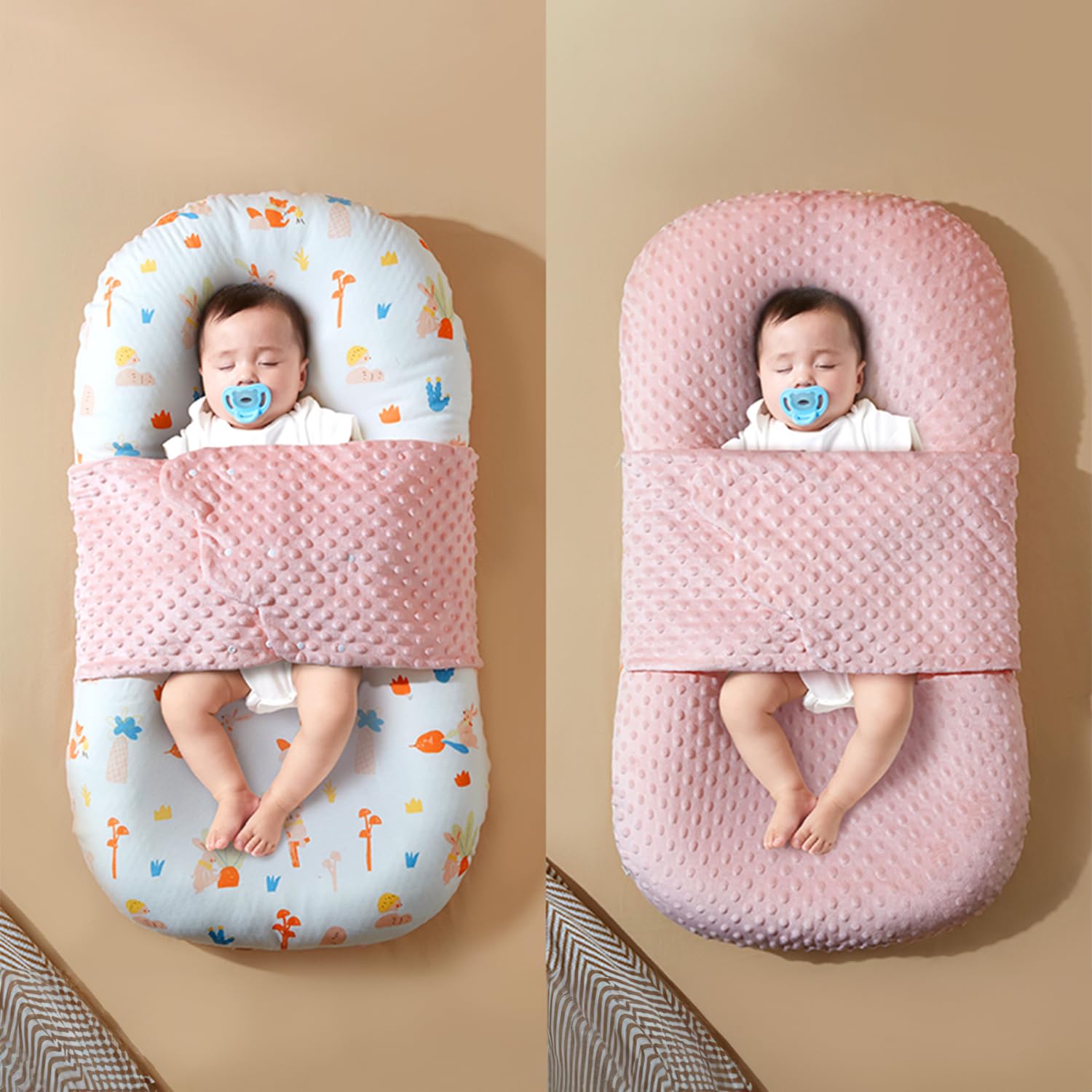 StarAndDaisy-Baby Lounger For Newborn-Baby Lounger Pillow-Soft 100% Cotton-Baby Nest-Infant Lounger-Baby Pillow For Newborn-Newborn Lounger-Bassinet Mattress (Pink),1 Count-image-24